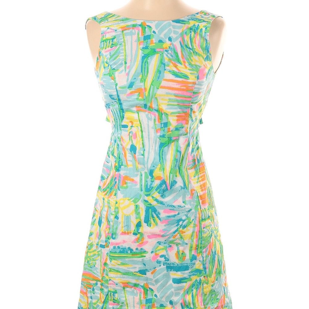 Lilly Pulitzer Courtney Shift Sea Salt and Sun Tie Back Dress NWOT Size 6